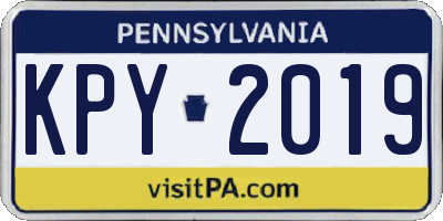 PA license plate KPY2019
