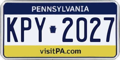 PA license plate KPY2027