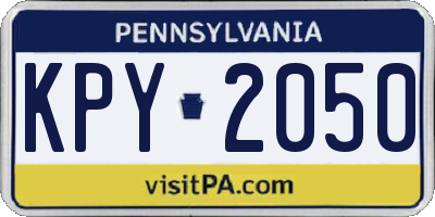 PA license plate KPY2050