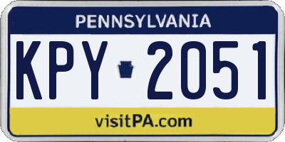 PA license plate KPY2051