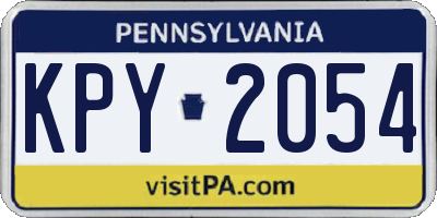 PA license plate KPY2054