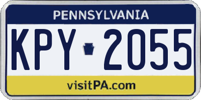 PA license plate KPY2055