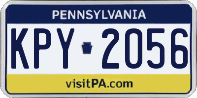 PA license plate KPY2056