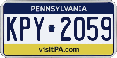 PA license plate KPY2059