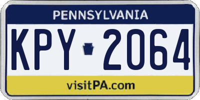 PA license plate KPY2064