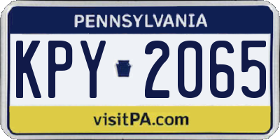 PA license plate KPY2065