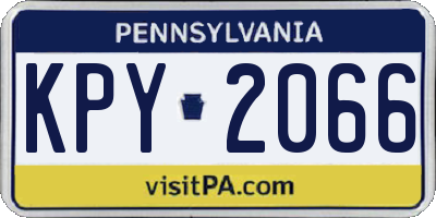 PA license plate KPY2066