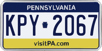 PA license plate KPY2067