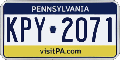 PA license plate KPY2071