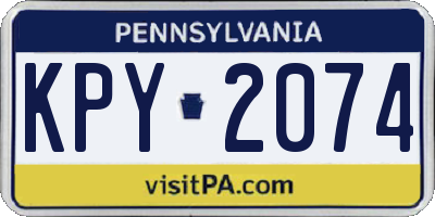 PA license plate KPY2074