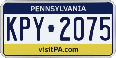 PA license plate KPY2075