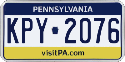 PA license plate KPY2076