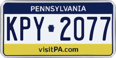PA license plate KPY2077