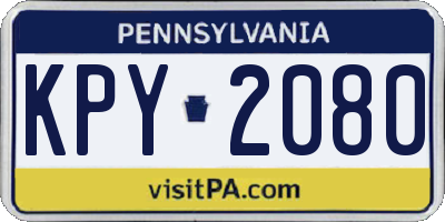 PA license plate KPY2080