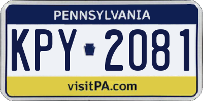 PA license plate KPY2081