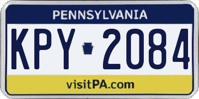 PA license plate KPY2084