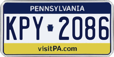 PA license plate KPY2086