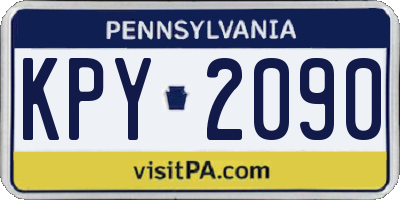 PA license plate KPY2090