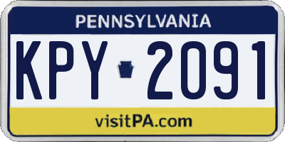 PA license plate KPY2091