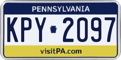 PA license plate KPY2097