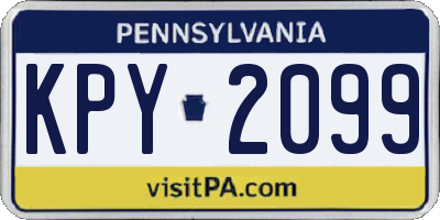 PA license plate KPY2099