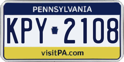 PA license plate KPY2108