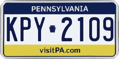 PA license plate KPY2109