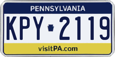 PA license plate KPY2119