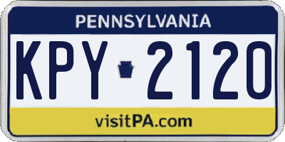 PA license plate KPY2120