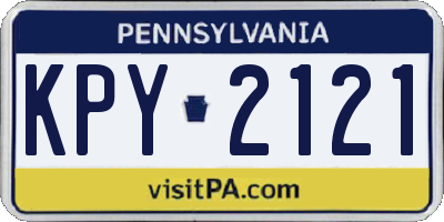 PA license plate KPY2121