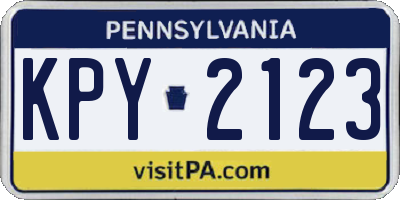 PA license plate KPY2123