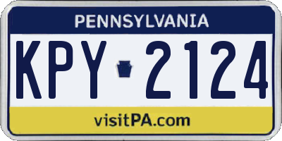 PA license plate KPY2124