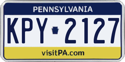 PA license plate KPY2127