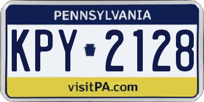 PA license plate KPY2128