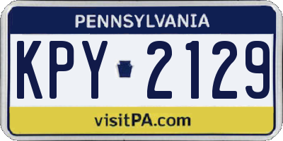 PA license plate KPY2129