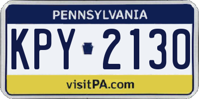 PA license plate KPY2130