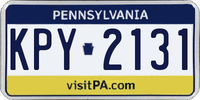 PA license plate KPY2131