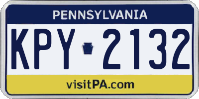 PA license plate KPY2132