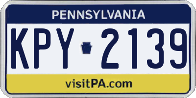 PA license plate KPY2139