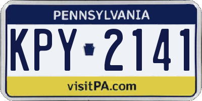 PA license plate KPY2141
