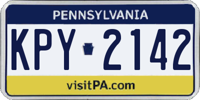 PA license plate KPY2142