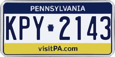 PA license plate KPY2143