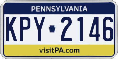 PA license plate KPY2146