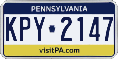 PA license plate KPY2147