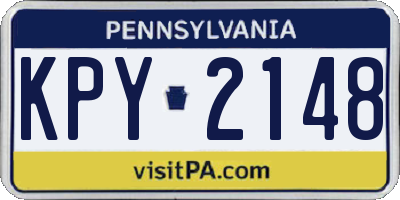 PA license plate KPY2148