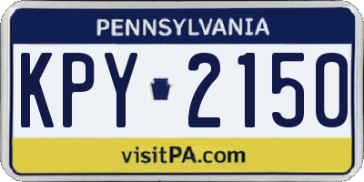 PA license plate KPY2150