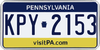 PA license plate KPY2153