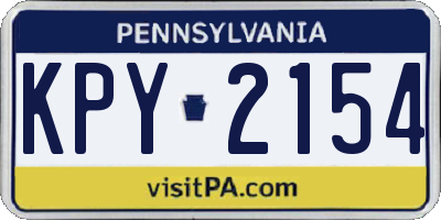 PA license plate KPY2154