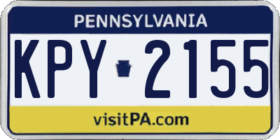 PA license plate KPY2155