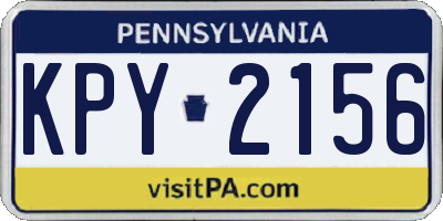 PA license plate KPY2156